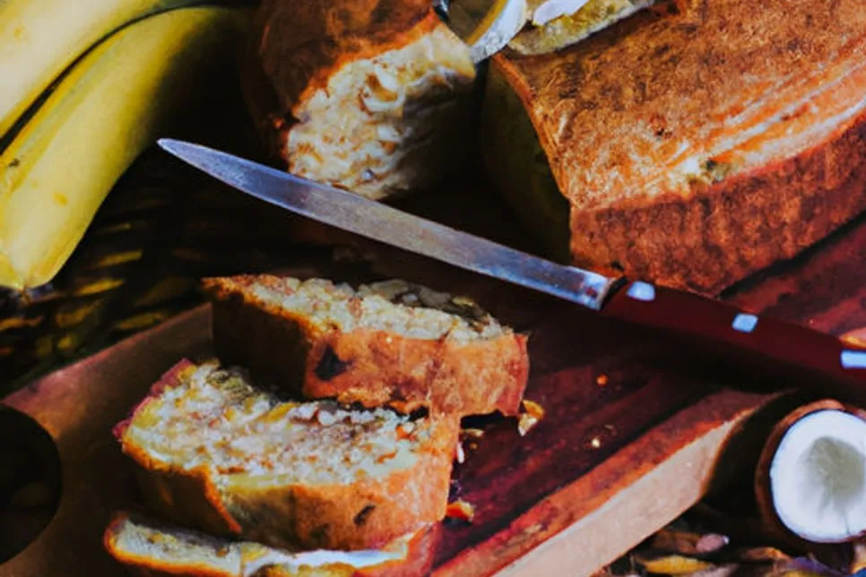 Bolo de aveia com banana e cacau funcional