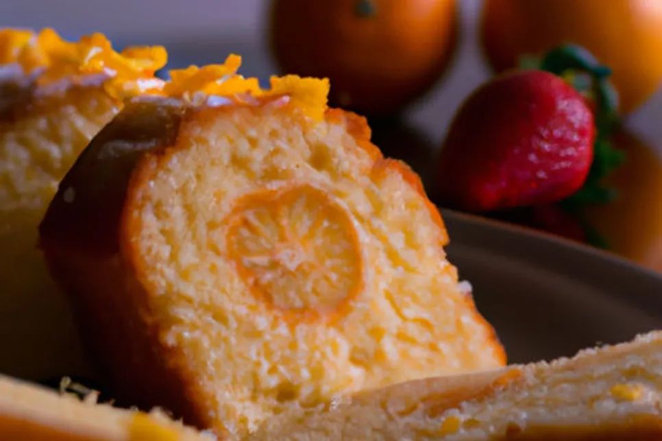 Bolo de Laranja Low Carb com Calda de Morango