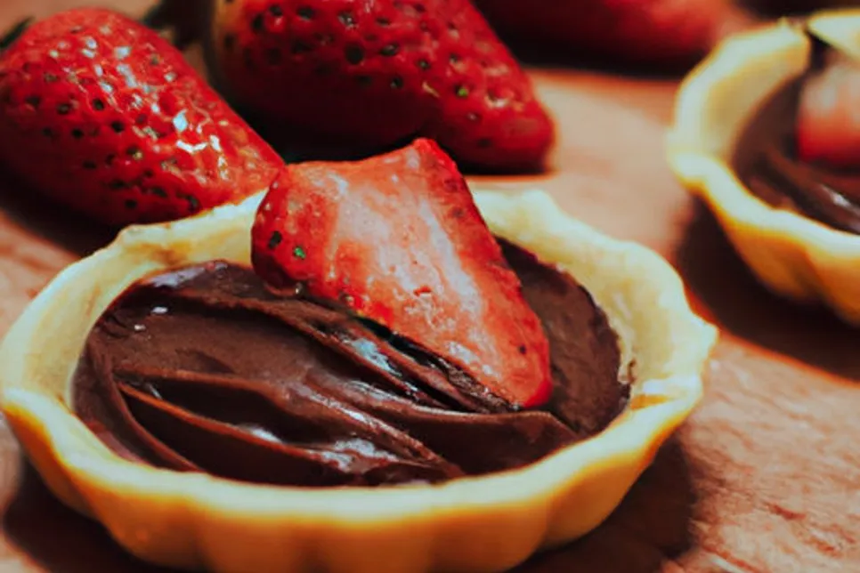 Empadinhas de chocolate com morango para um lanches Low Carb