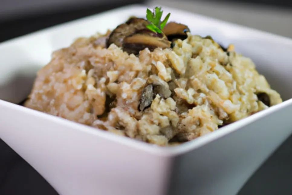 Risoto de Shitake de baixa caloria